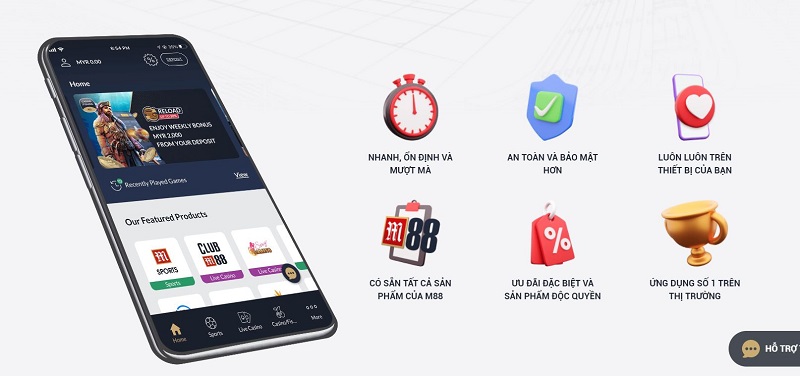 App cá độ đá banh M88