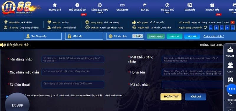 Hình 3: Hướng dẫn đăng ký QH88 tạo tài khoản nhanh chóng