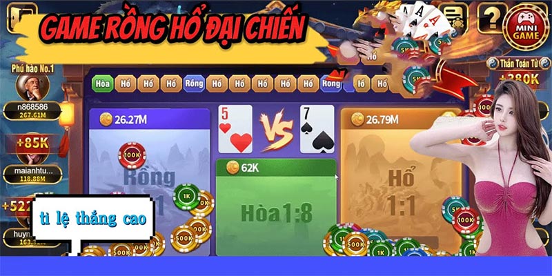 Rồng hổ 789WIN là trò chơi thu hút bởi có hồ họa đẹp mắt